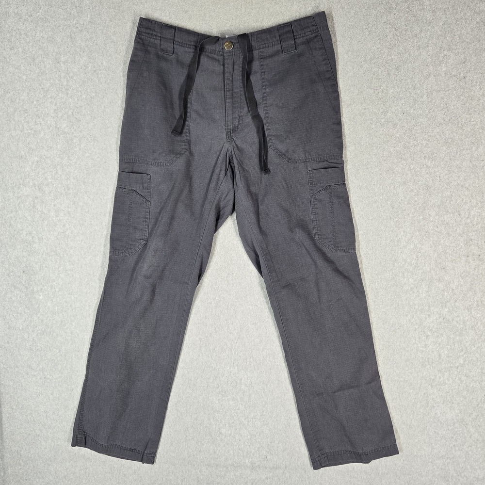 Carhartt Men Scrub Pants Gray Cargo Ripstop Relaxed 29" Inseam Logo